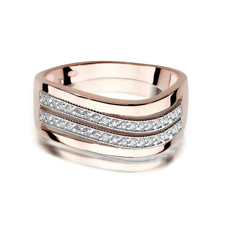 Zlatý prsten s diamanty 0,18 ct