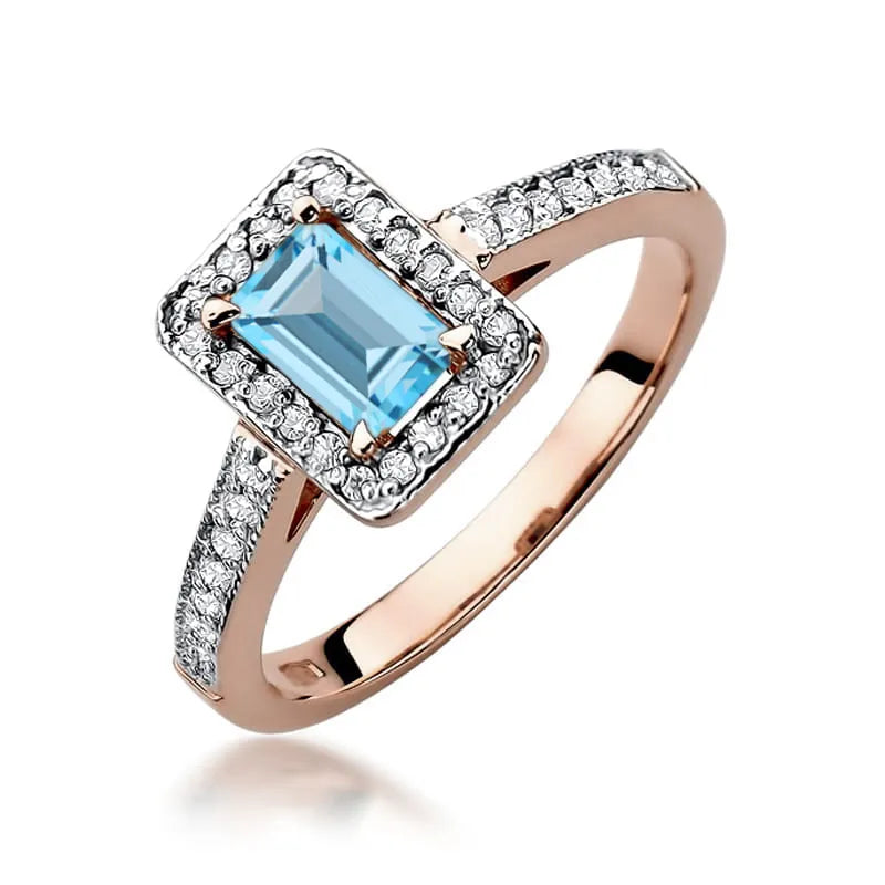 Gold Ring with 0.65ct Topaz and 0.22ct Diamonds