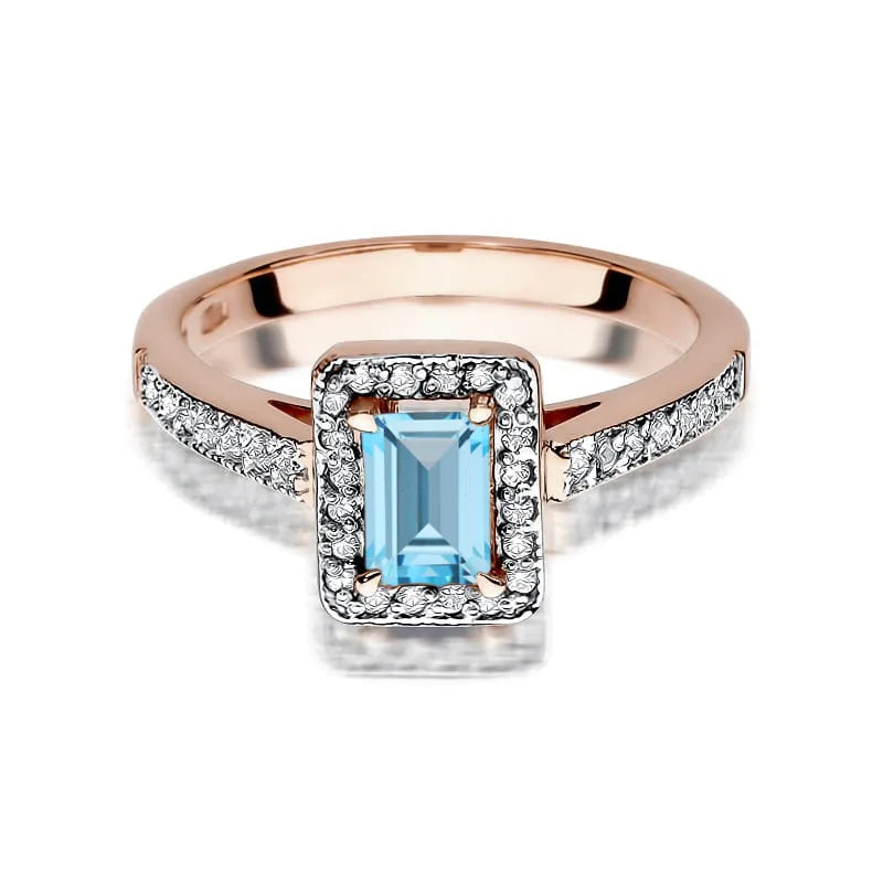Gold Ring with 0.65ct Topaz and 0.22ct Diamonds