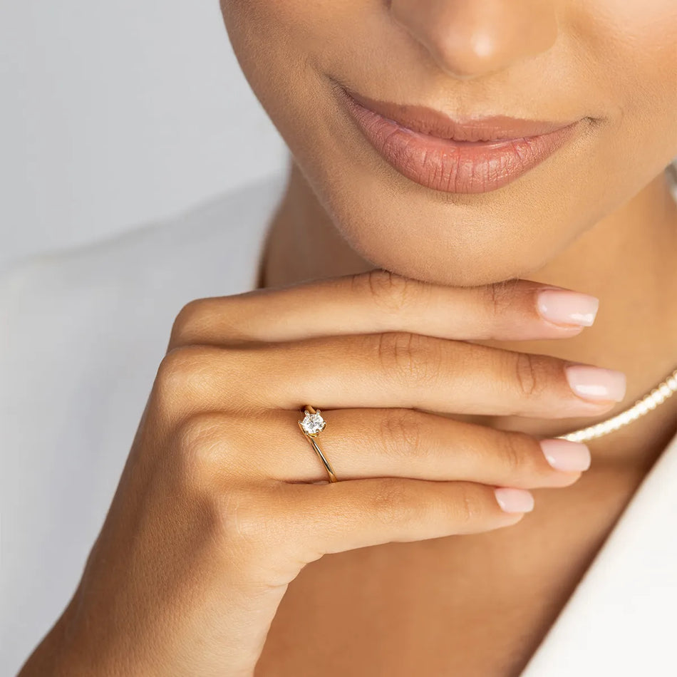 Goldring mit 0,50 ct Labor-Diamant