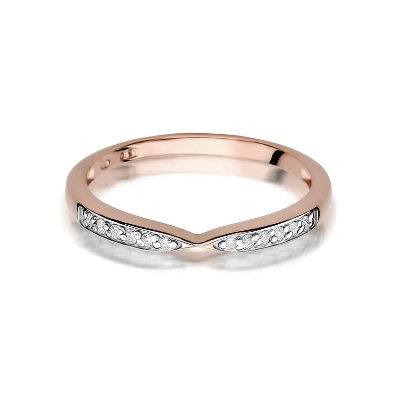 Zlatý prsten s diamanty 0,096 ct