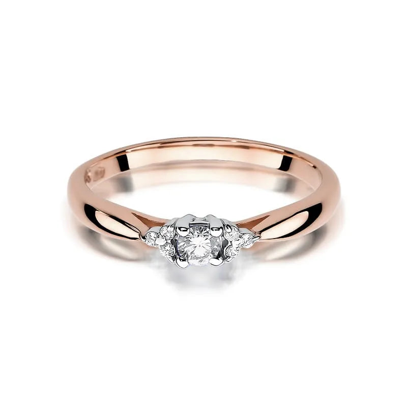 Gold Ring with 0.10ct and 0.03ct Diamonds