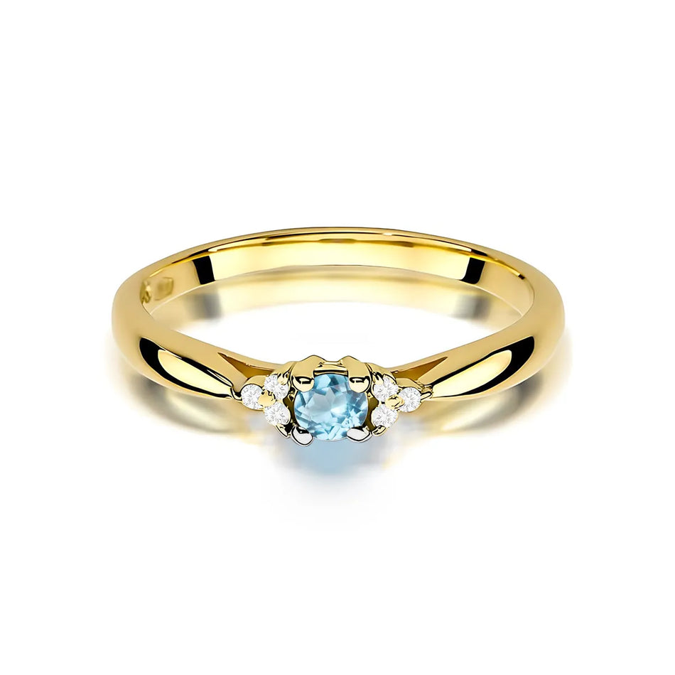 Goldring mit 0,15 ct Topas und 0,03 ct Diamanten