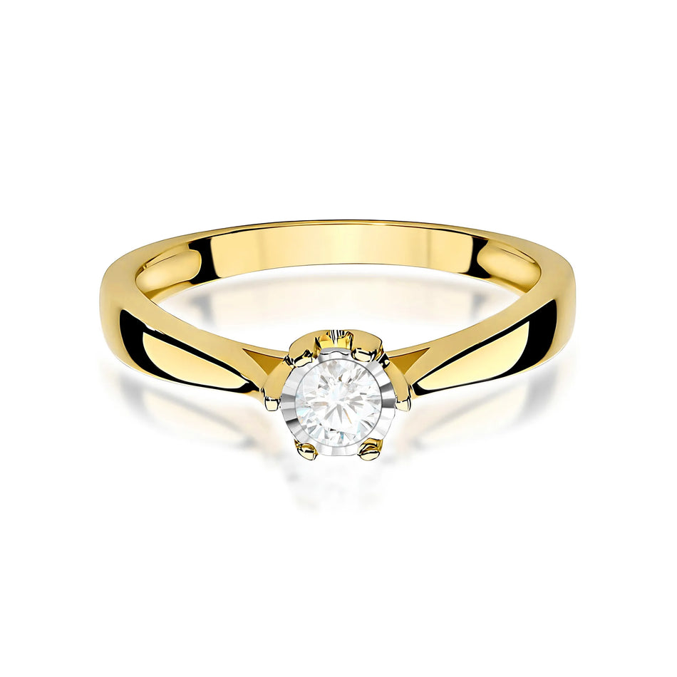 Zlatý prsten s 0,20ct laboratorně vytvořeným diamantem