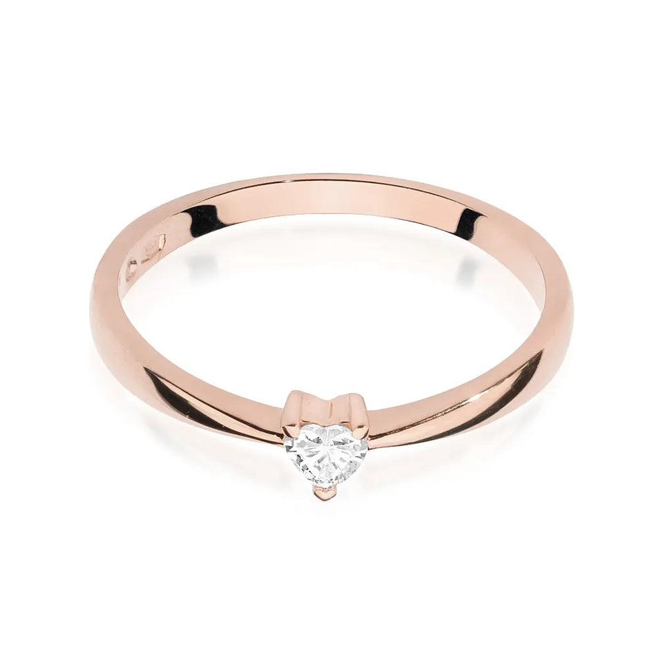 Zlatý prsten s diamantem 0,10 ct