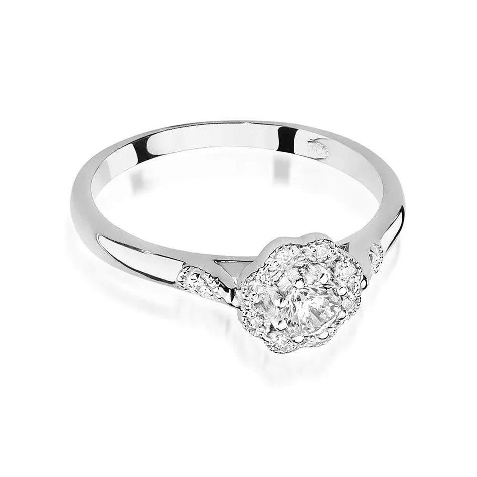 Zlatý prsten s diamanty 0,23 ct a 0,05 ct