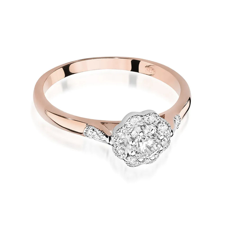 Zlatý prsten s diamanty 0,23 ct a 0,05 ct