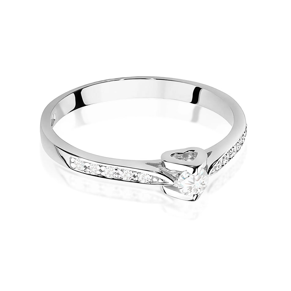 Gold Ring with 0.10ct and 0.05ct Lab-diamonds