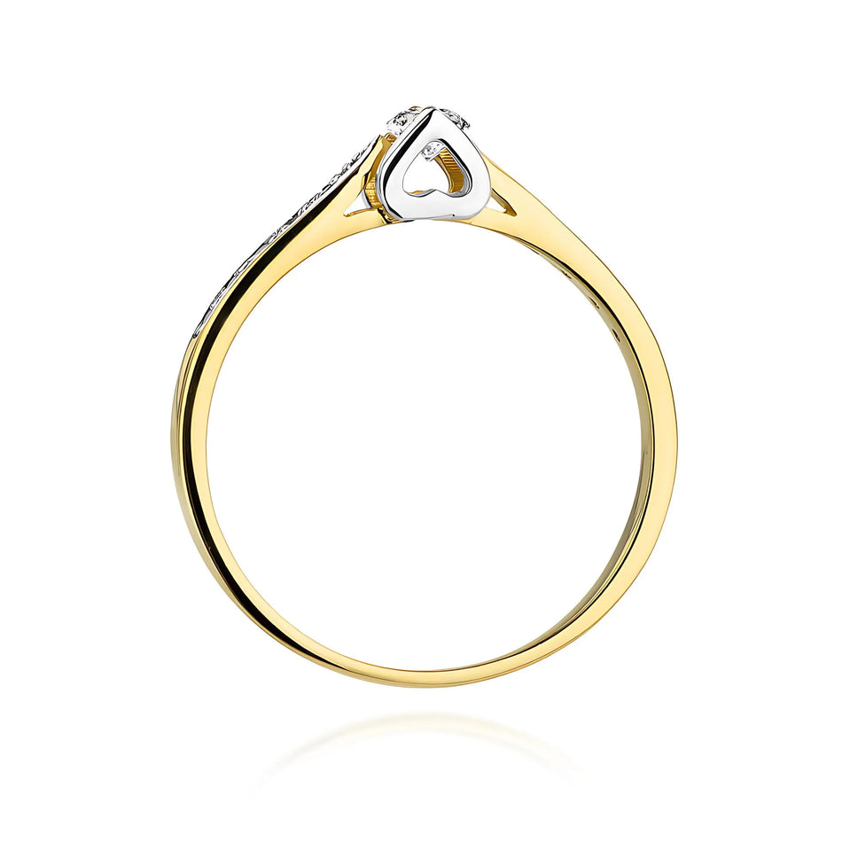Gold Ring with 0.10ct and 0.05ct Lab-diamonds
