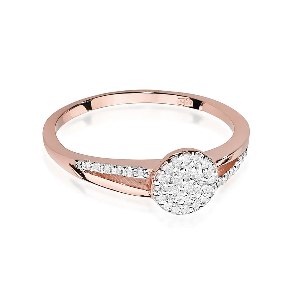 Zlatý prsten s diamanty 0,175 ct