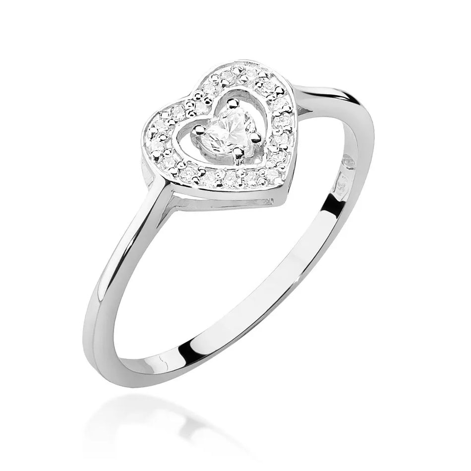 Goldring mit 0,10 ct und 0,09 ct Diamanten