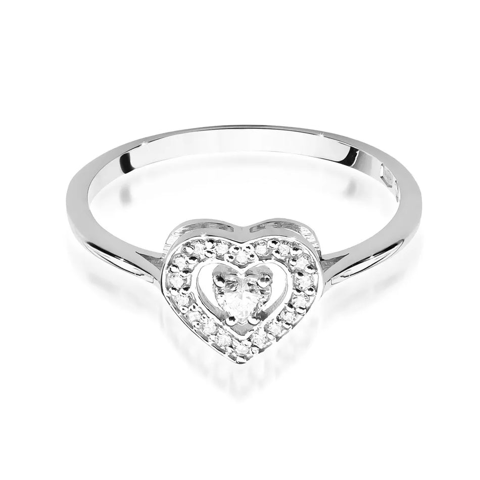 Goldring mit 0,10 ct und 0,09 ct Diamanten