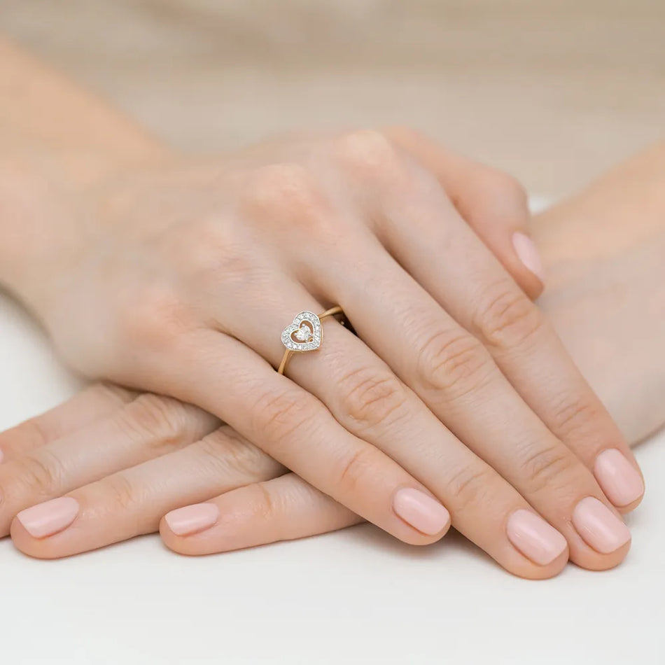 Zlatý prsteň s diamantmi 0,10 ct a 0,09 ct