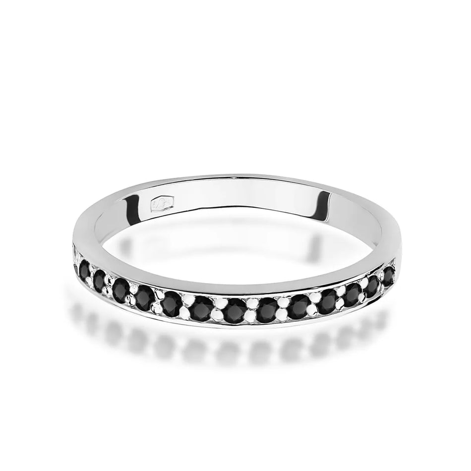 Zlatý prsten s 0,20ct černými diamanty