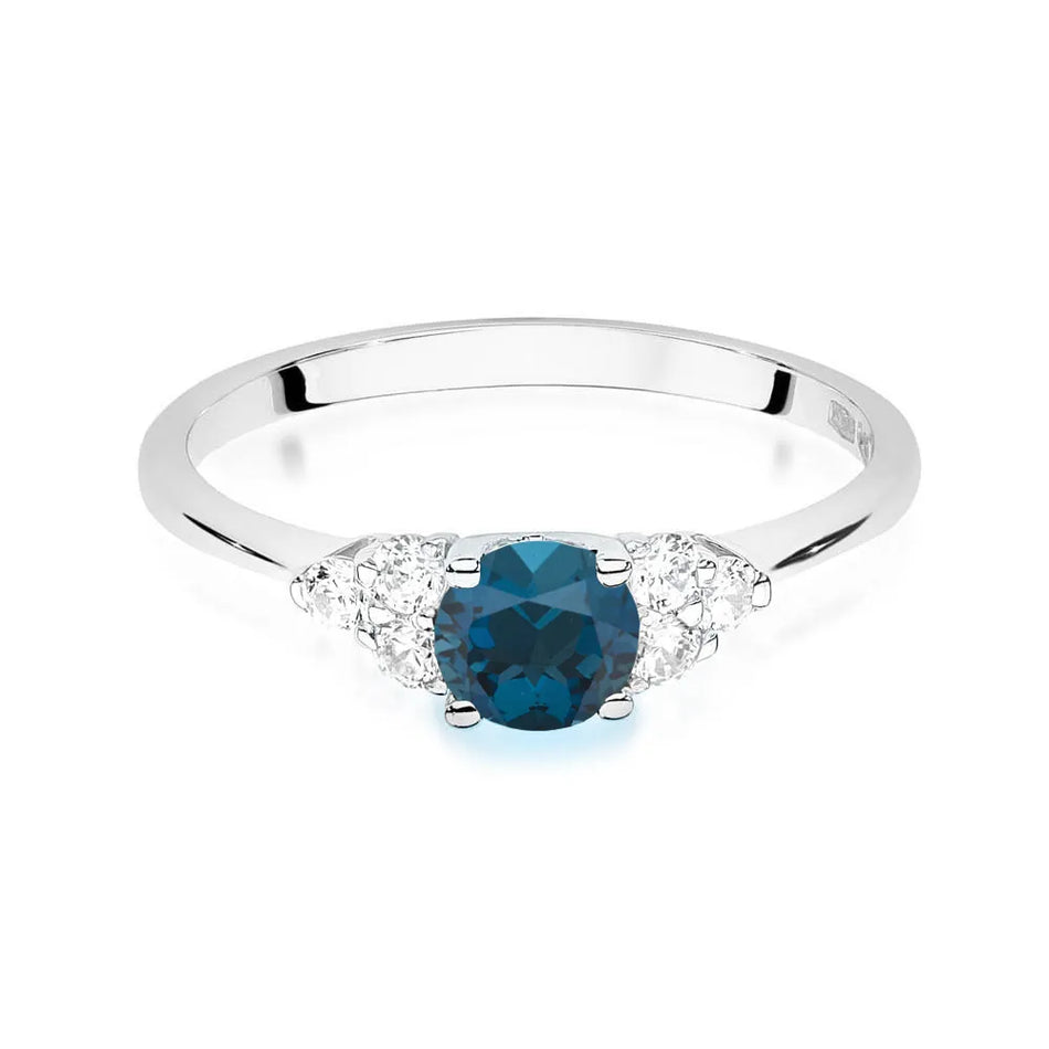 Zlatý prsten s 0,50ct topazem London Blue a 0,18ct diamanty
