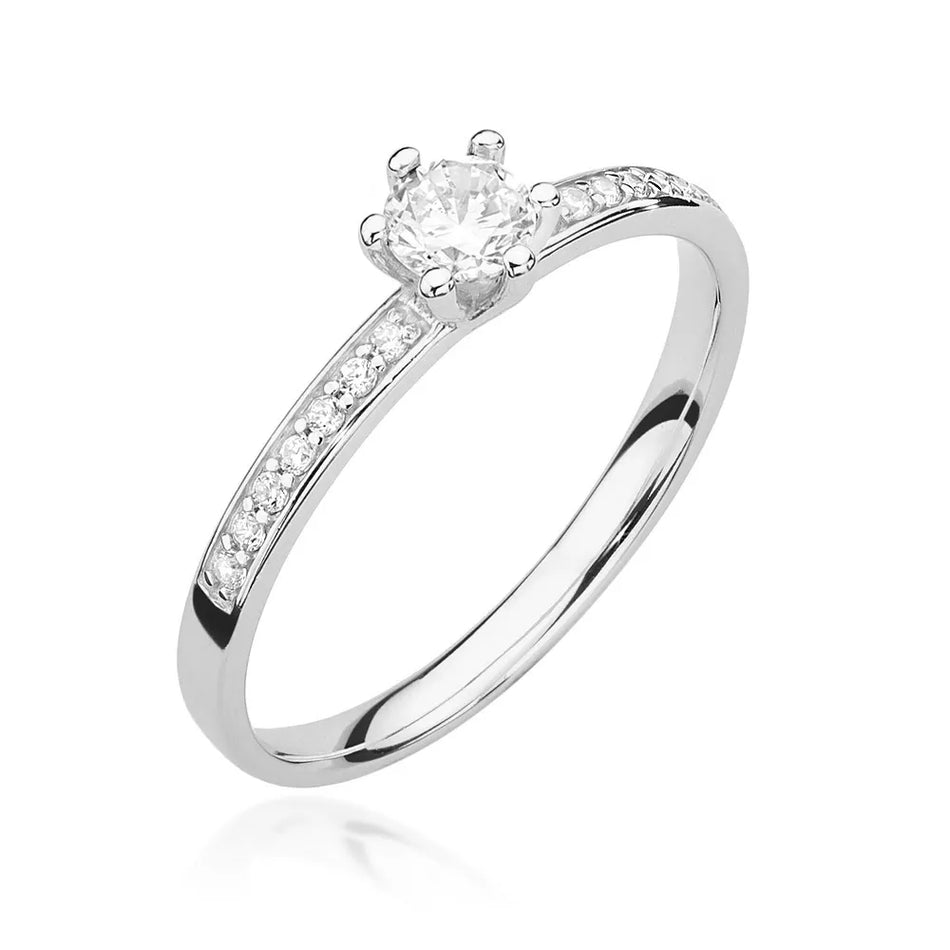 Zlatý prsten s diamanty 0,25 ct a 0,12 ct