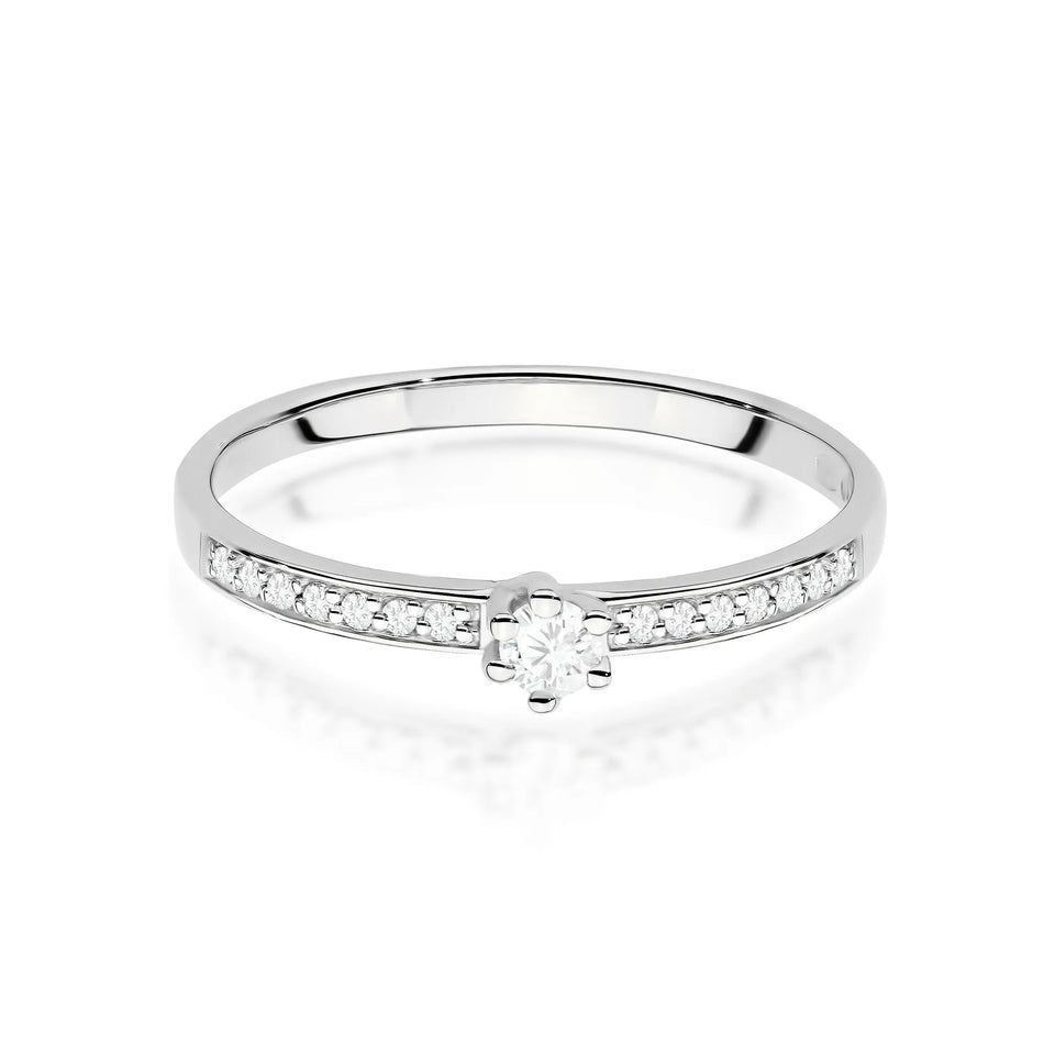 Goldring mit 0,10 ct und 0,07 ct Labor-Diamanten