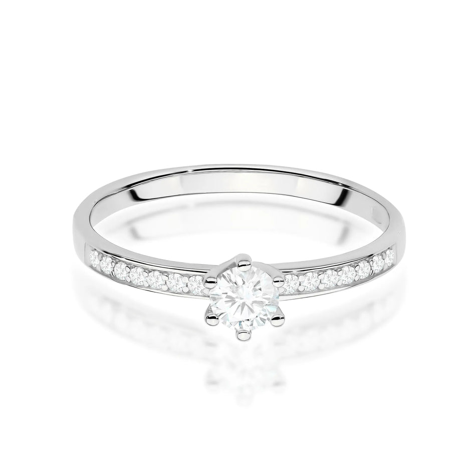 Zlatý prsten s 0,25ct a 0,12ct laboratorně vytvořenými diamanty