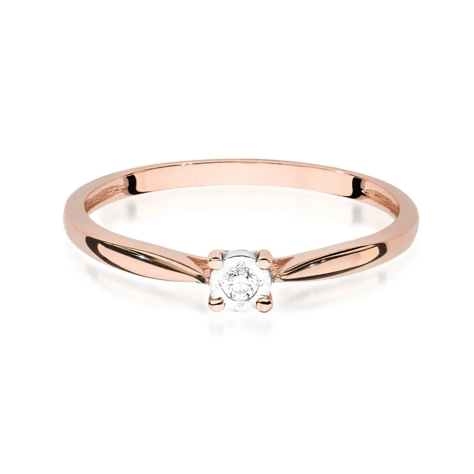 Zlatý prsten s diamantem 0,03 ct