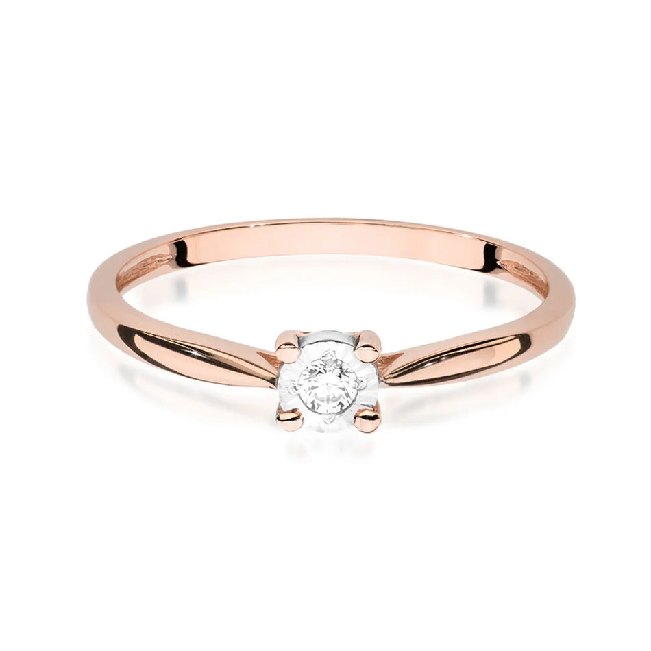 Zlatý prsten s diamantem 0,08 ct