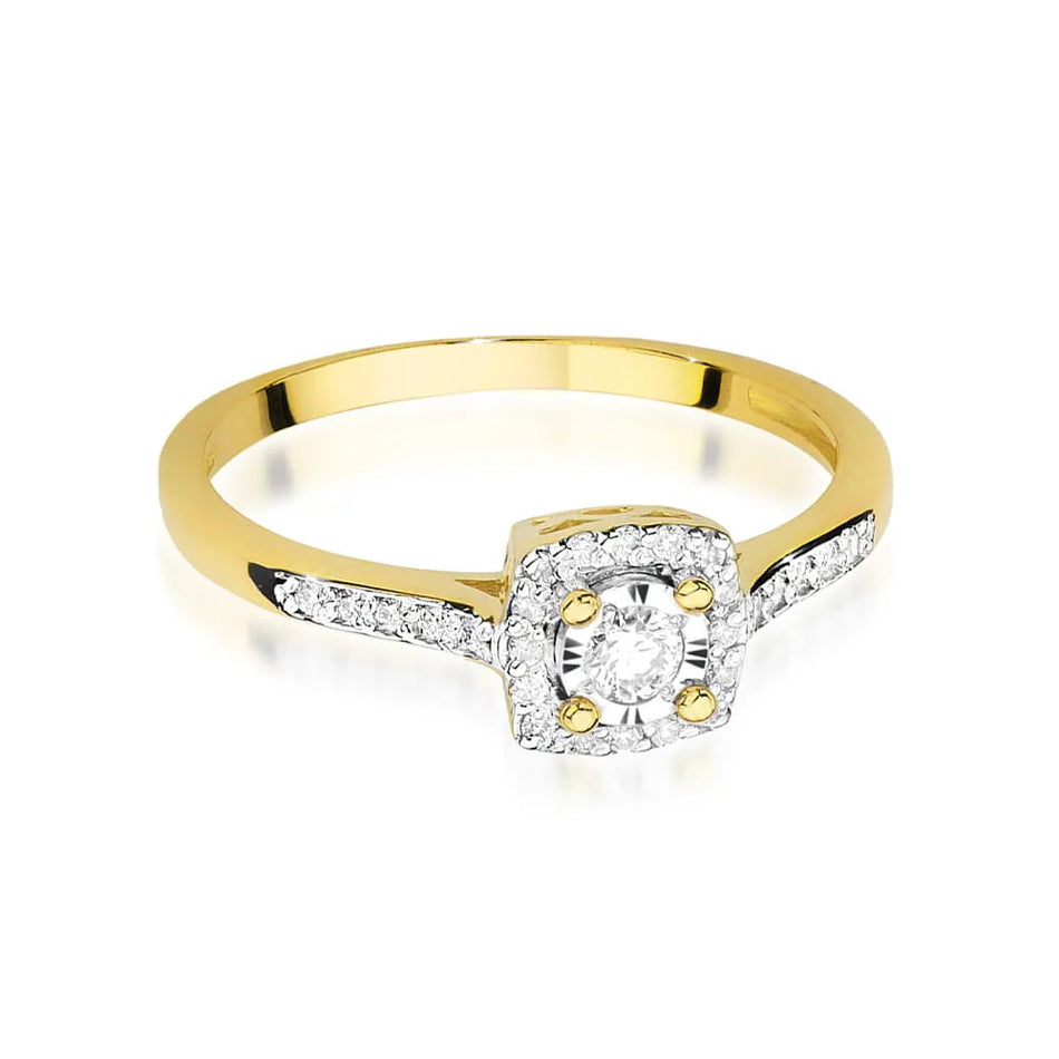 Gold Ring with 0.08ct and 0.13ct Diamonds