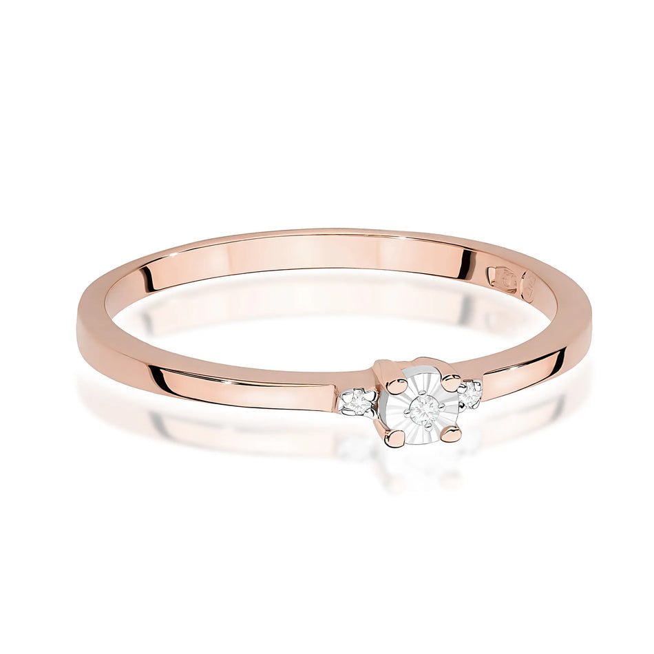 Zlatý prsteň s diamantmi 0,02 ct