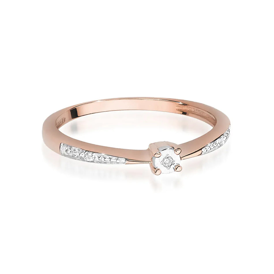 Zlatý prsteň s diamantmi 0,02 ct