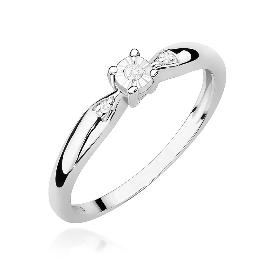 Zlatý prsten s diamanty 0,02 ct a 0,01 ct