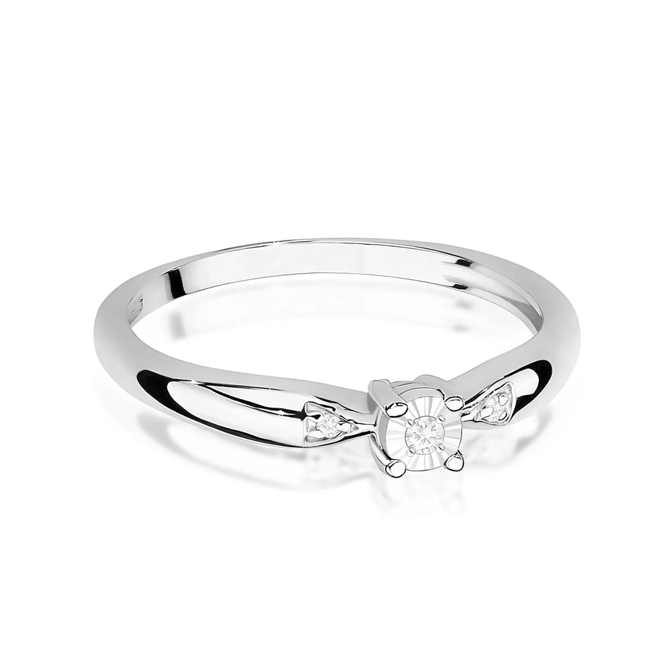 Zlatý prsten s diamanty 0,02 ct a 0,01 ct