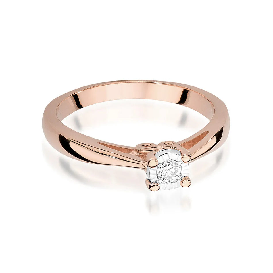 Zlatý prsten s diamantem 0,08 ct