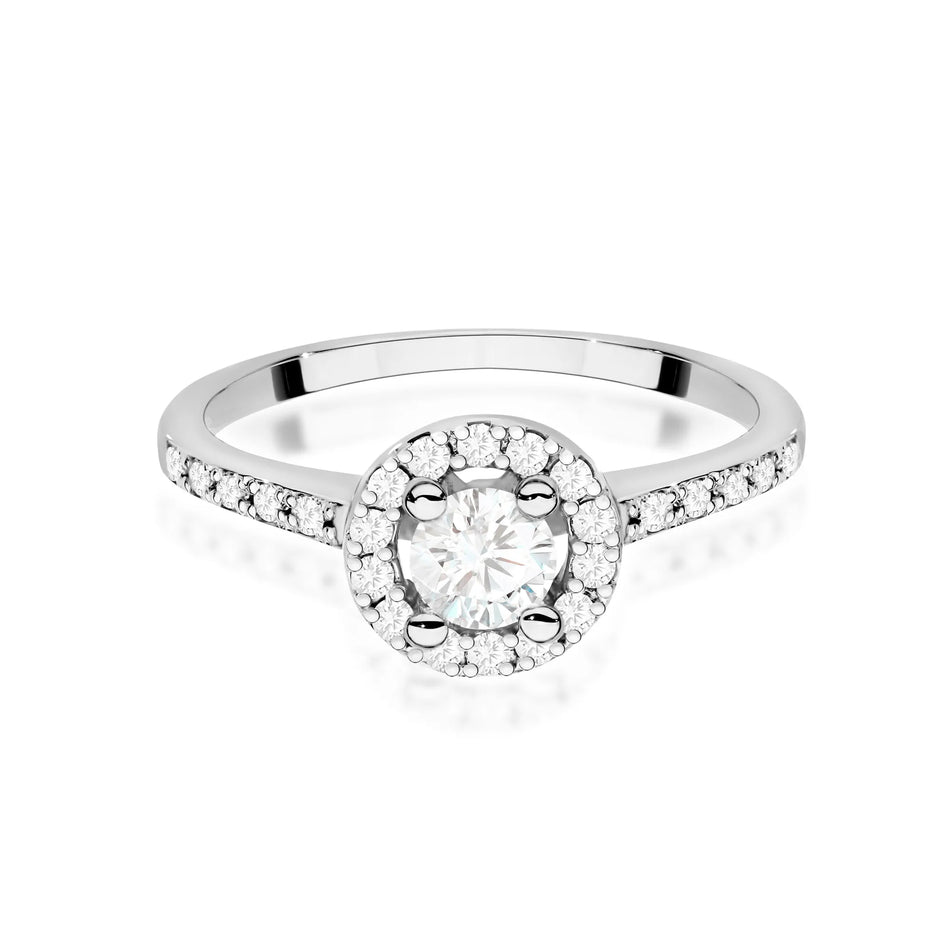 Zlatý prsten s laboratorně pěstovaným diamantem 0,30 ct a diamanty 0,224 ct