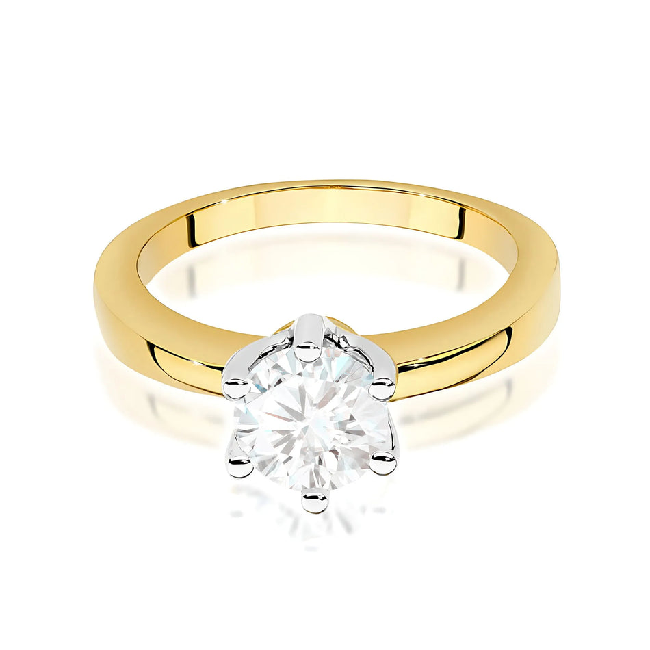 Gold Ring with 1.00ct Lab-Diamond