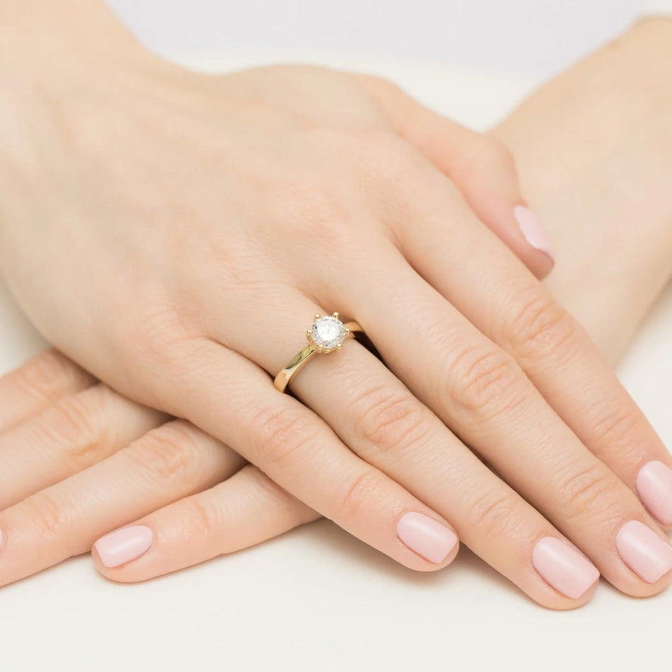 Goldring mit 1,00 ct Labor-Diamant