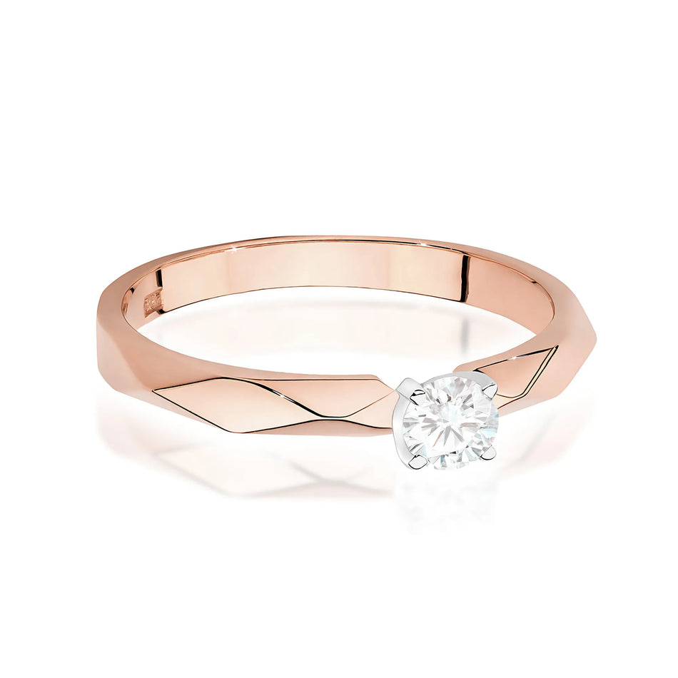 Zlatý prsten s diamantem 0,10 ct