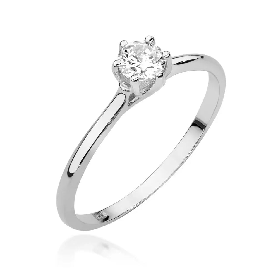 Zlatý prsten s diamanty 0,25 ct a 0,01 ct