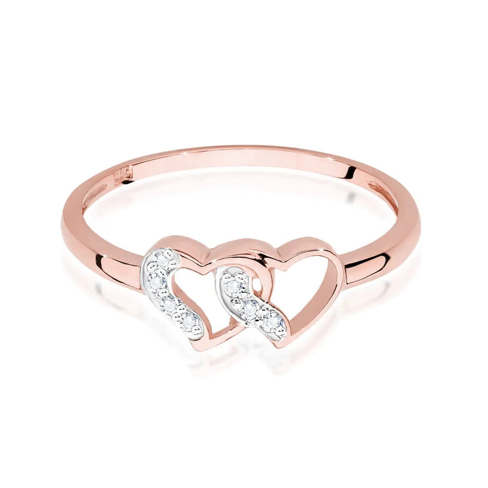 Zlatý prsten s diamanty 0,06 ct