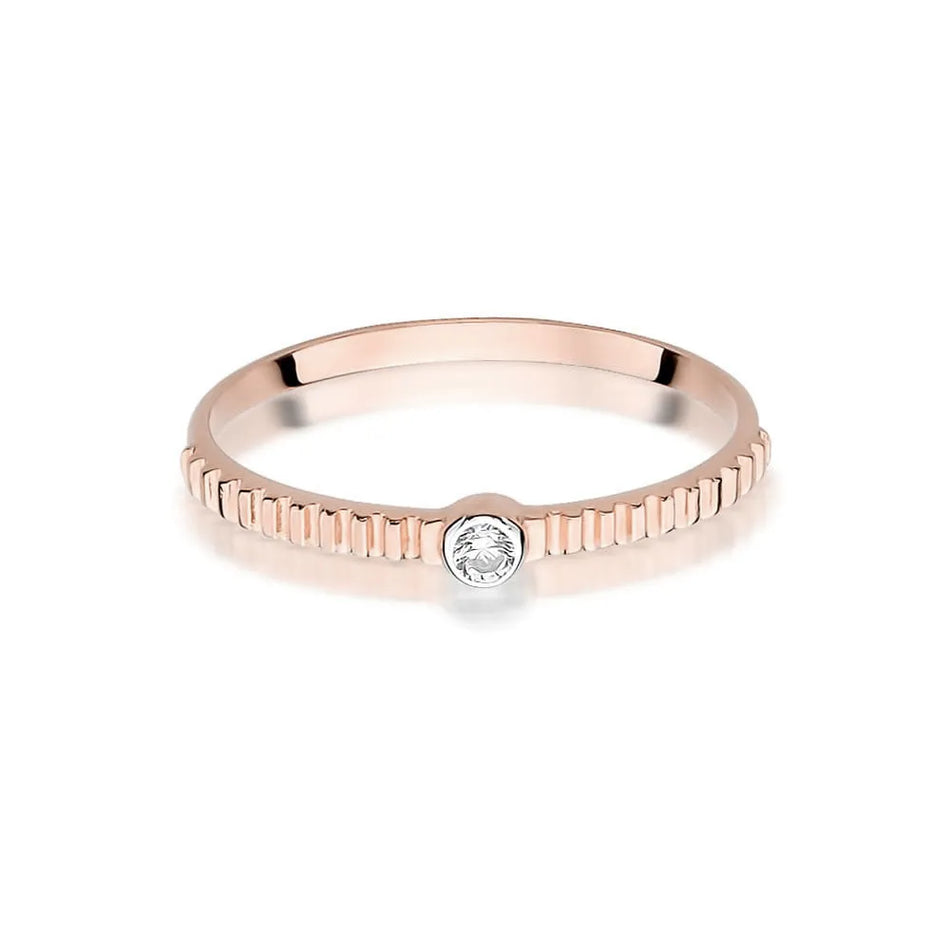 Zlatý prsten s diamantem 0,04 ct