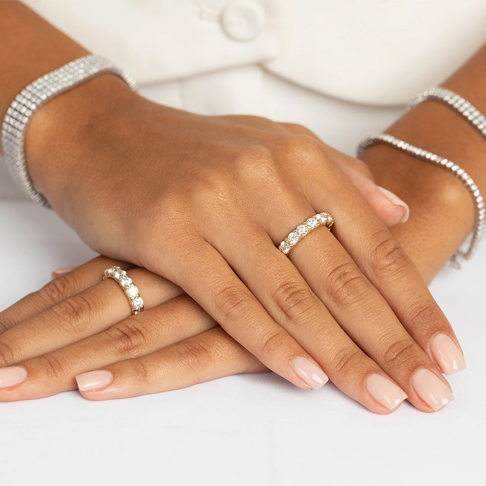 Zlatý prsten s 3,20 ct laboratorně pěstovanými diamanty