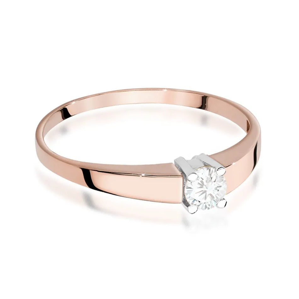 Zlatý prsten s diamantem 0,25 ct