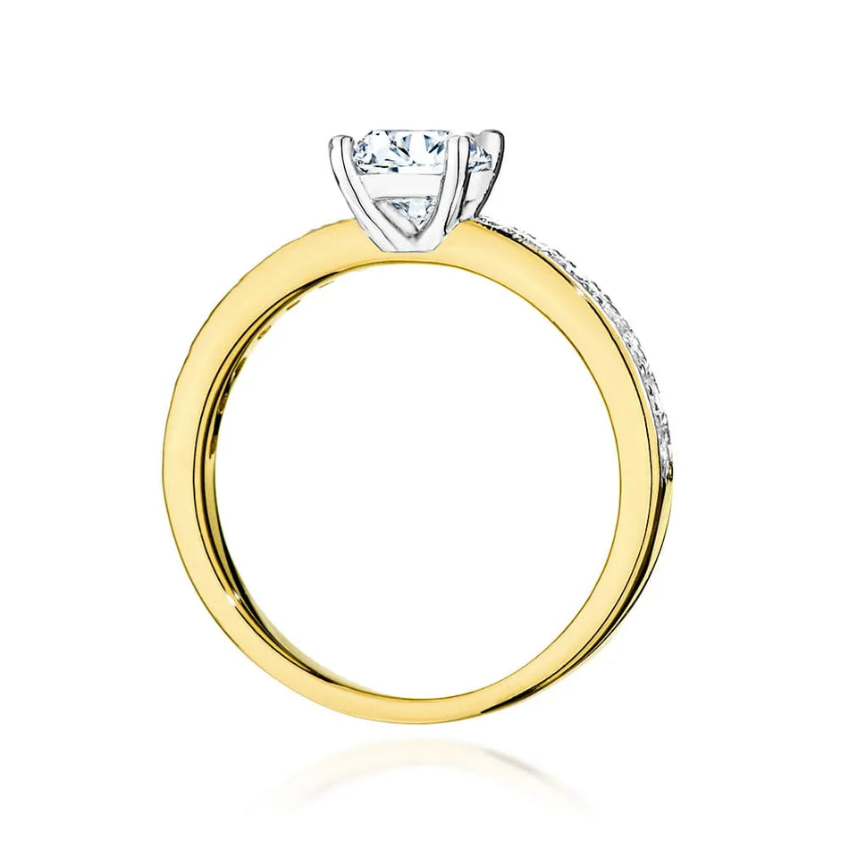 Gold Ring with 0.70ct and 0.24ct Diamonds