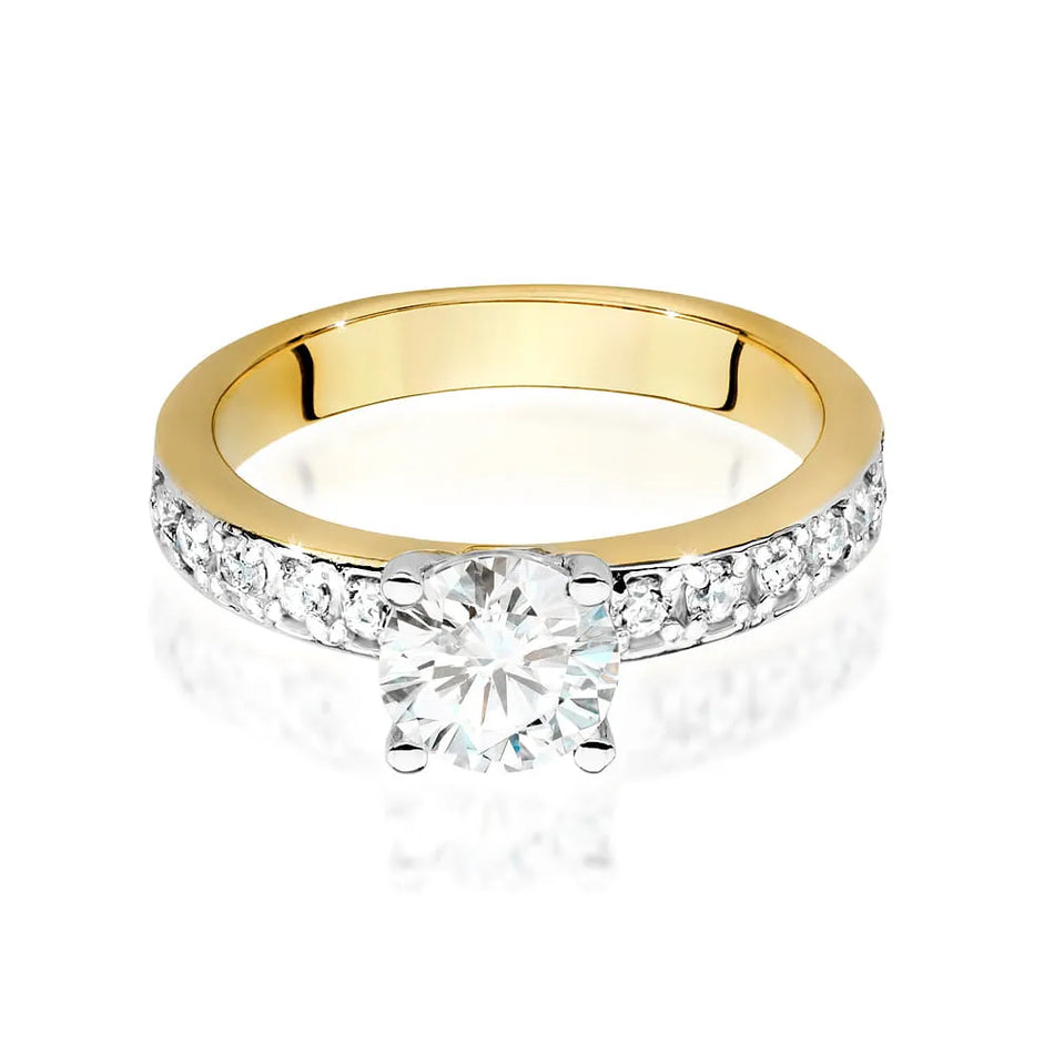 Gold Ring with 1.00ct and 0.24ct Diamonds