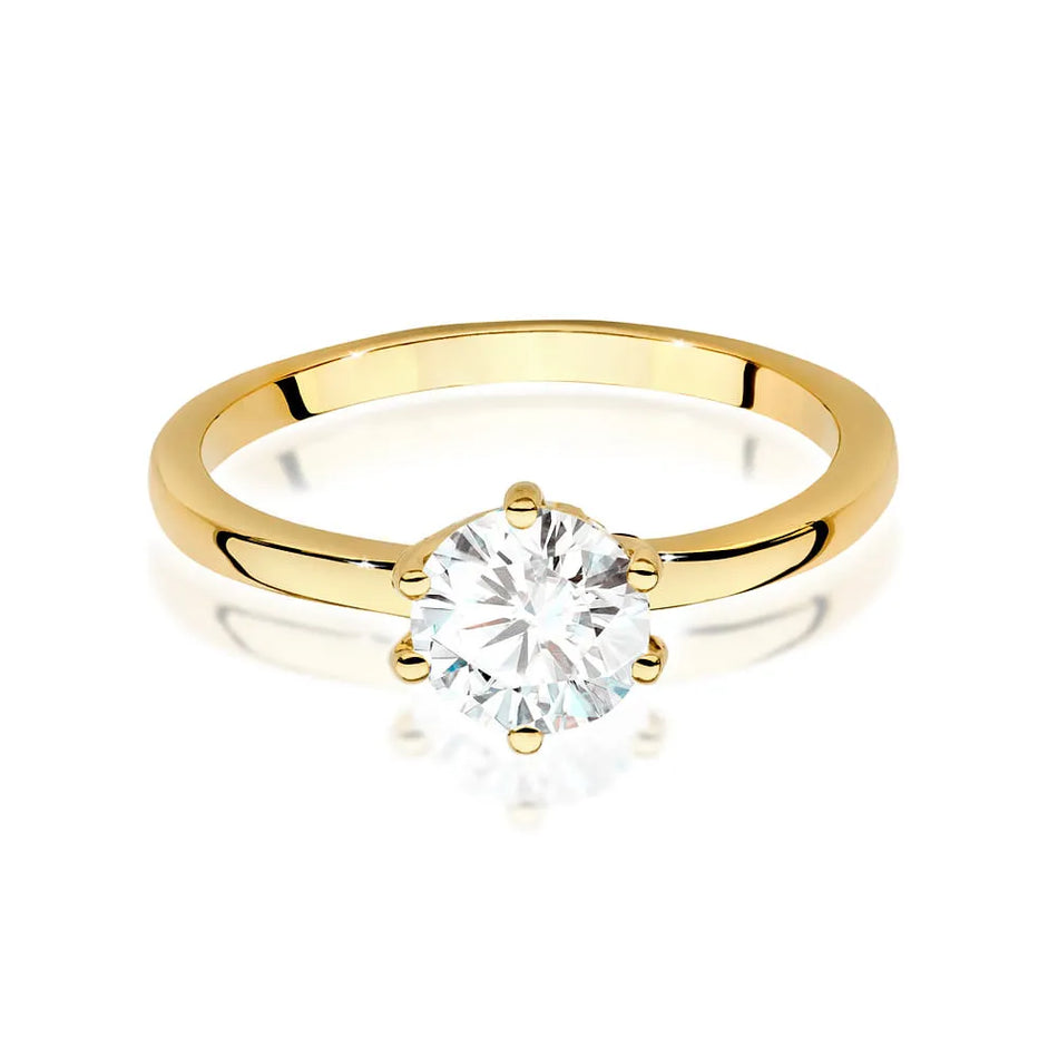 Gold Ring with 1.00ct Lab-diamond
