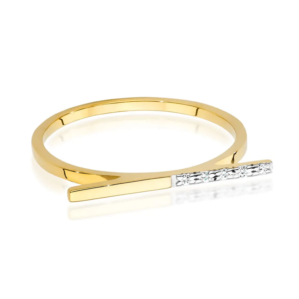 Goldring mit 0,025 ct Diamanten