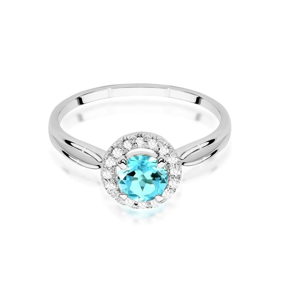 Zlatý prsten s topazem 0,80 ct a diamanty 0,08 ct