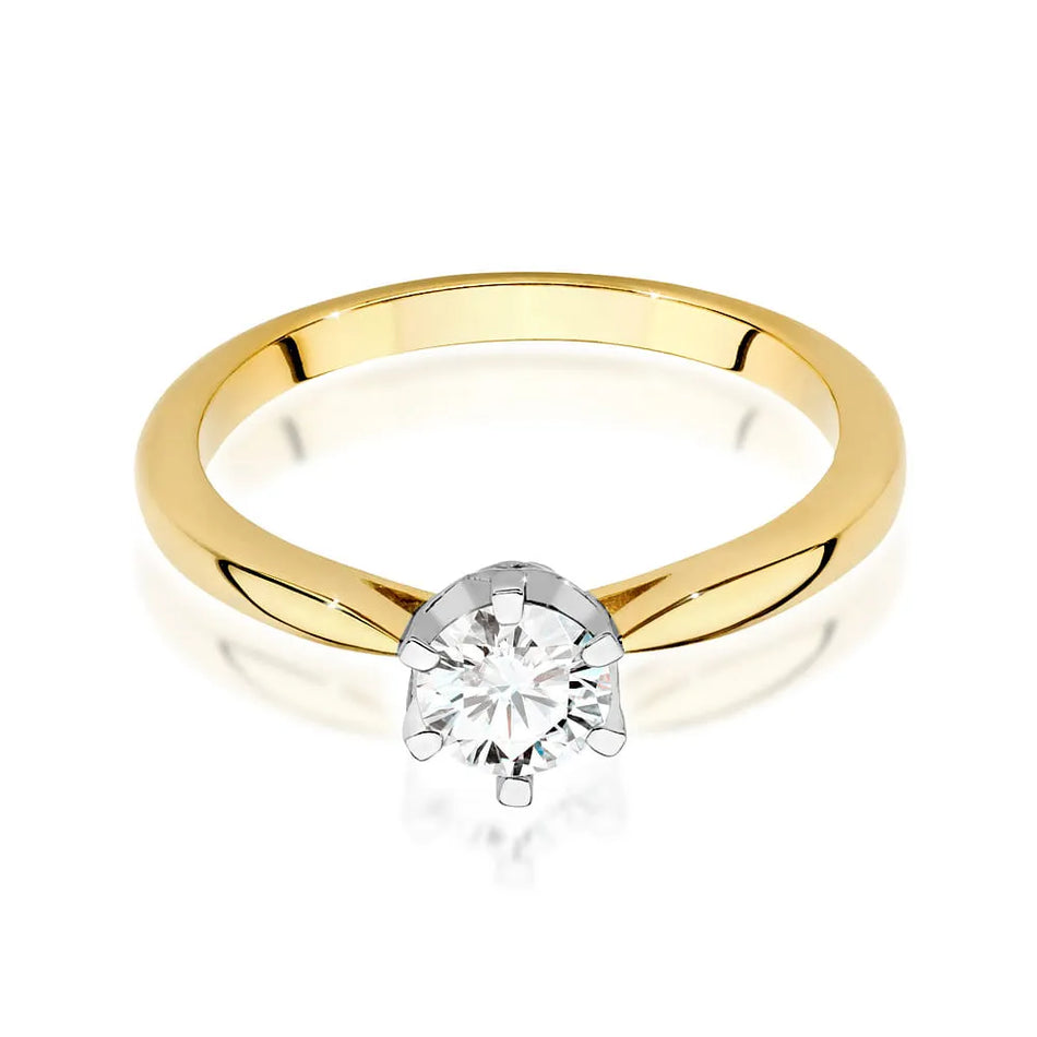 Goldring mit 0,50 ct Diamant und 0,06 ct Seitendiamanten