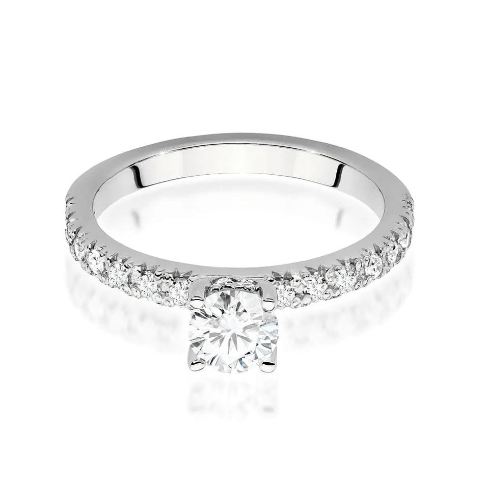 Goldring mit 0,50 ct Diamant und 0,243 ct Seitensteinen aus Diamanten