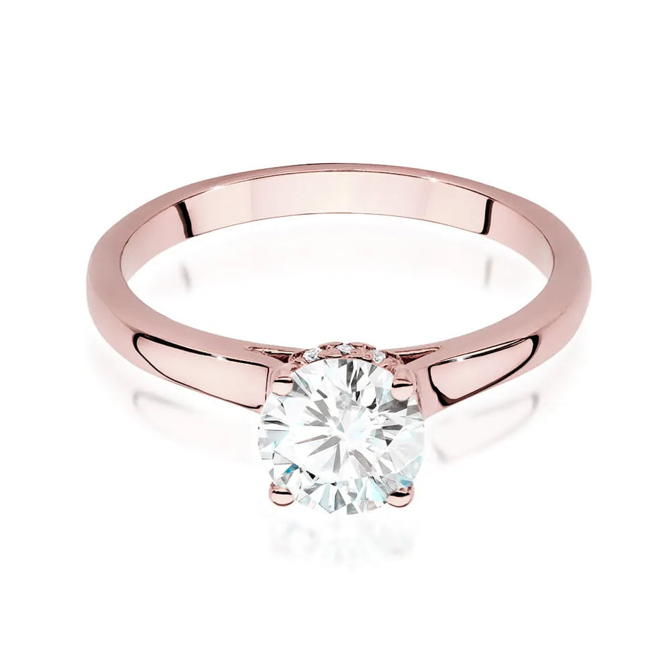 Zlatý prsteň s diamantmi 1,00 ct a 0,07 ct