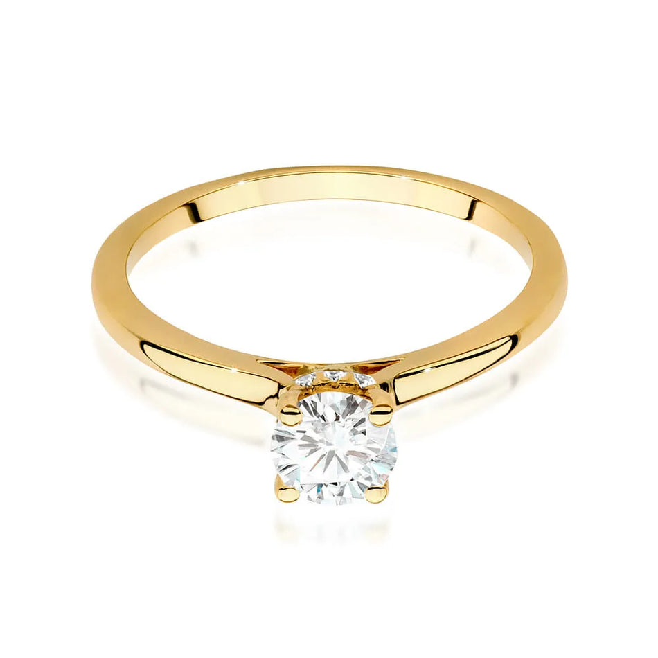 Goldring mit 0,50 ct Diamant und 0,06 ct Seitendiamanten