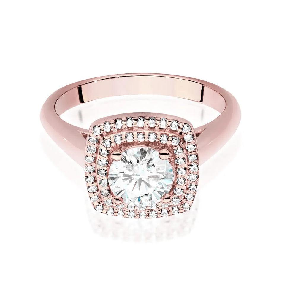 Zlatý prsteň s diamantom 0,70 ct a postrannými diamantmi 0,28 ct