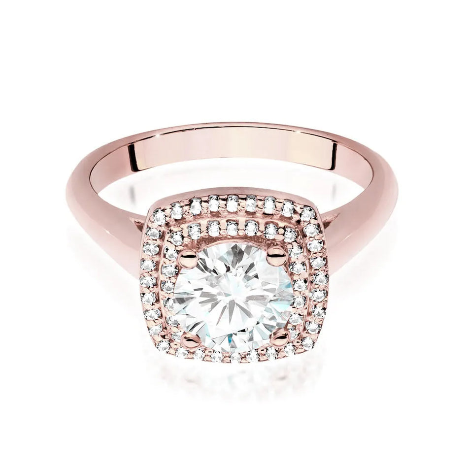 Zlatý prsteň s diamantom 1,00 ct a postrannými diamantmi 0,28 ct